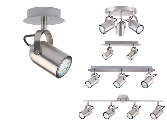 Modern 3 Way Adjustable Domed Heads Straight Bar Ceiling Spotlight in an Antique Brass Finish AS-2005