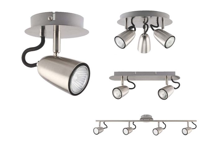 Modern Polished Chrome 3 Way Round Plate Ceiling Spotlight AS-2018