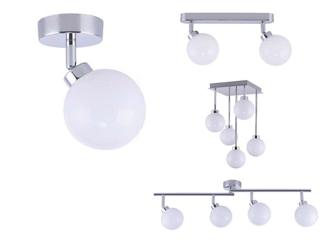 High quality 1 light track ceiling light with acid wash glass shades AS-2024