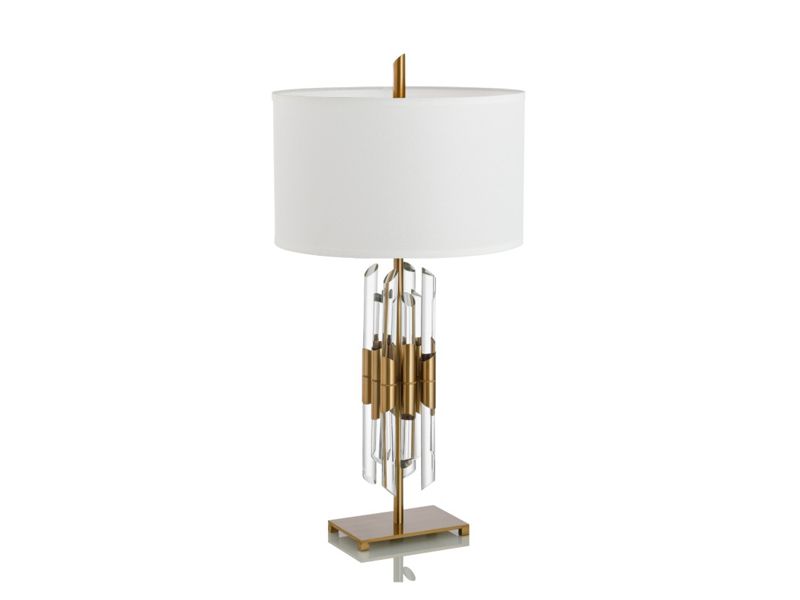 Table lamp with fabric lamp shade metal base E27 AT-7114