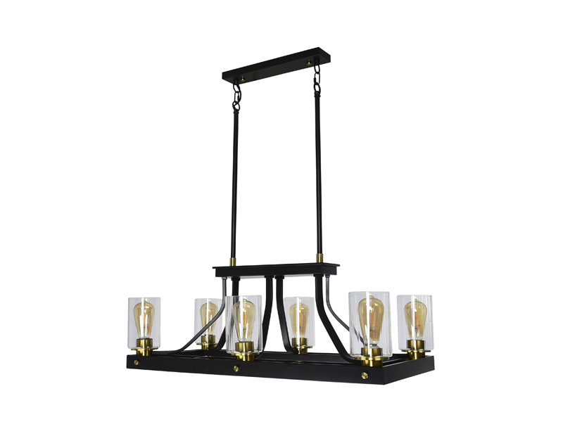 Kitchen Island Pendant with clear Glass Shade Industrial ORB chandelier Retro Ceiling Light AP-3001-06