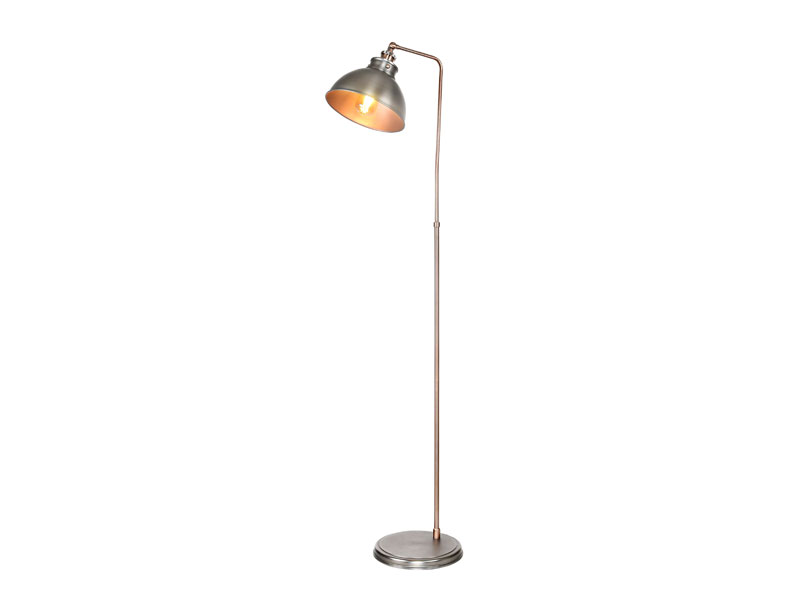 Industrial Floor Lamp Adjustable Rustic Floor Task Lamp in dark silver Finish, Standing Lamp with Metal Shade AF-3003-01
