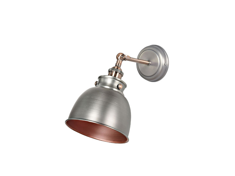 Industrial sytle Metal wall sconce, Post silver Lampshade & Iron Lamp Body AW-3003-01