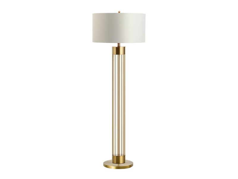 Decorative floor lamp brushed brass frabric bespoke lighting AF-7104
