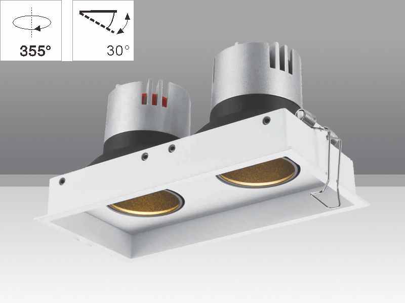 Mini trim square LED downlight rotate 355deg tilt 30deg 40W AD-2102-02
