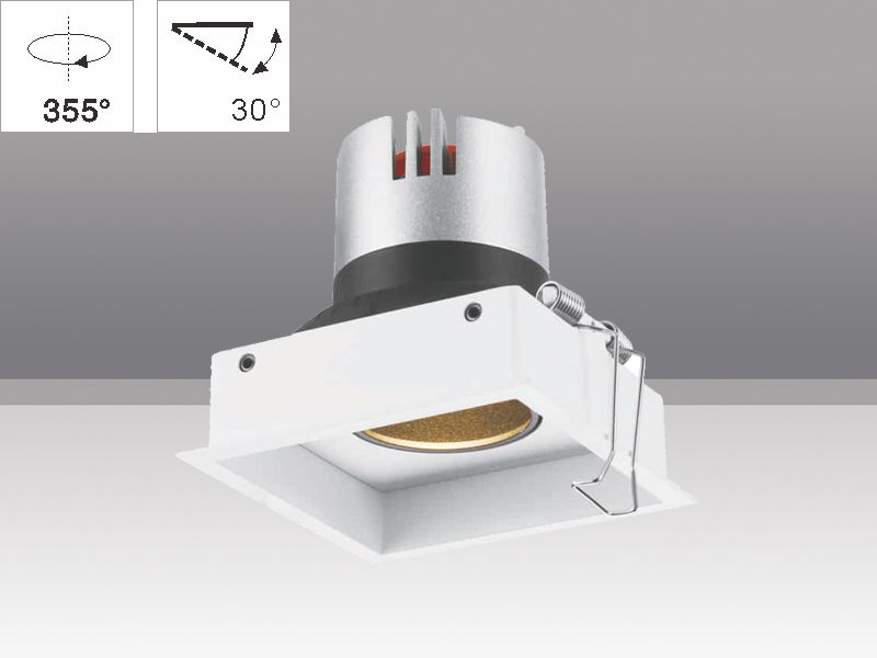 Mini trim square LED downlight rotate 355deg tilt 30deg 20W AD-2102-01