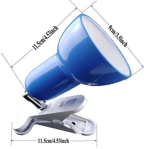 AJ E27 Metal Lampshade Led Desk Lamps Adjustable Clamp Light,Clamp On Desk/Table/Bunk Bed/Cupboard Home Lighting, (Seven Colors )