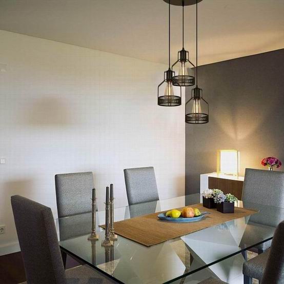 3-Light Vintage Wire Metal Cage Pendant Lights Industrial Rustic Farmhouse Hanging Light AP-5003