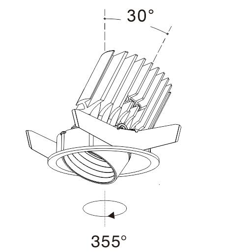architectural LED downlight high quality with honeycomb louver adjustable gimble