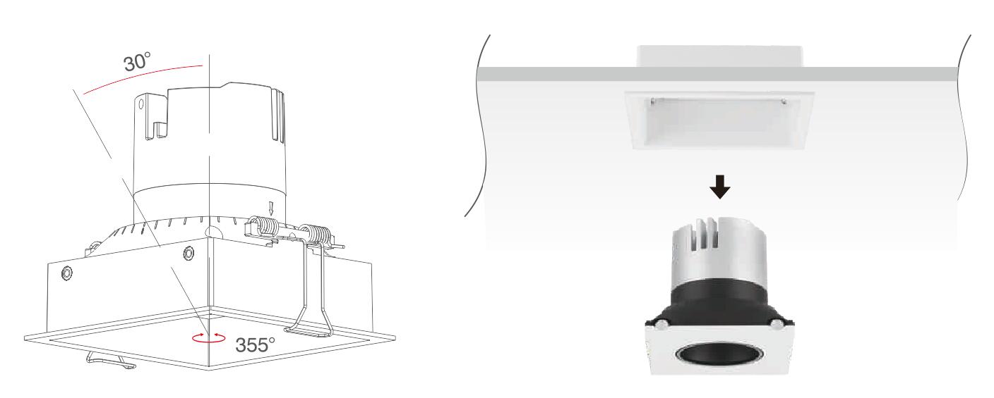 gimble square downlight rotate 350degree gimble square downlight rotate 350degree